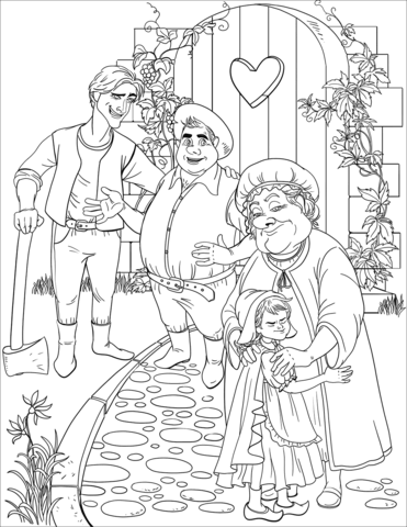 Coloring page foresters free grandma and little red riding hood
